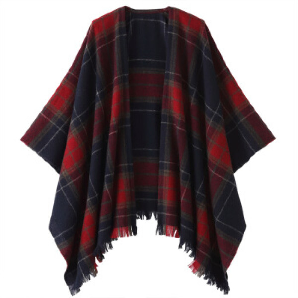 商品无印良品 muji 女式 牦牛绒羊毛 大号图案多用披肩 深紫红色 140x