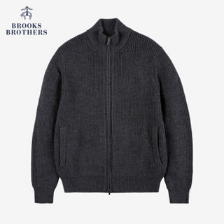 Brooks Brothers/布克兄弟男士秋新品立领开襟毛衣外套1000064348 0007-灰色 M