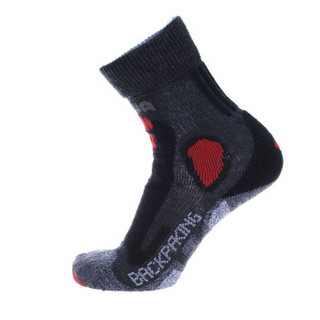 LOWA 德国 户外多功能登山徒步袜子 保暖透气耐磨 中性袜 LXXT043 烟灰色/红色 S