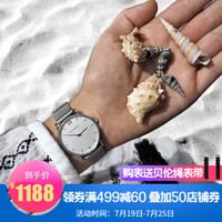 PAULHEWITT德国手表女表时尚女士腕表简约石英表 银壳银带白盘
