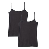 无印良品 MUJI 女式 棉混弹力 吊带衫 2件装 黑色 S