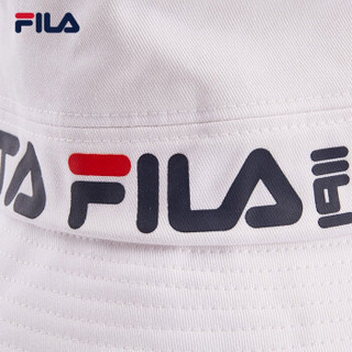 FILA（斐乐）官方2019 W系列 情侣款圆帽 2019夏季新品潮流时尚LOGO印花渔夫帽 标准白-WT XS