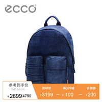 ECCO爱步个性外口袋工装风双肩包背包男 加斯系列9105256 深牛仔蓝910525690676