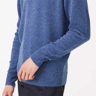 無印良品 MUJI 無印良品  男式 牦牛绒羊毛 圆领毛衣 蓝色 M