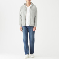 無印良品 MUJI 無印良品 男式 粗细不均棉纱毛圈 拉链连帽衫 灰色 L