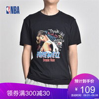 NBA 热火队 韦德  春夏 黑色运动休闲 短袖圆领纪念T恤 图片色 L