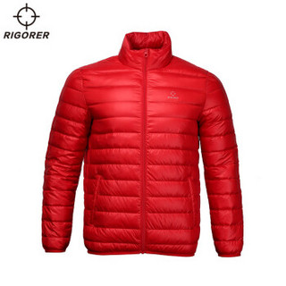 准者新款 冬季保暖外套    短款羽绒服 纯正红 S(165-170cm)