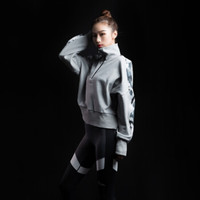 MSGD卫衣女子高领春季蝙蝠袖套头衫 SNOWLAND 雪域迷彩 L