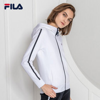 FILA （斐乐）官方女子外套 2019春季新款挺括有型连帽外套女装 标准白-WT 170/88A/L