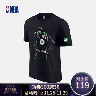 转VIP！！！NBA  凯尔特人队 背影系列黑色运动休闲针织内搭短袖T恤 图片色 L