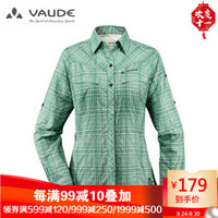 VAUDE/巍德 春秋户外徒步运动透气长袖格子衬衫女款 05032 石绿 M