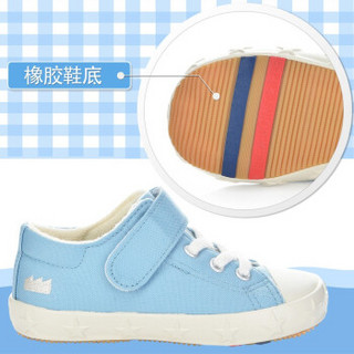 Moonstar月星 日本制获奖鞋简约舒适帆布鞋男童女童运动鞋童鞋 淡蓝色 内长18.5cm