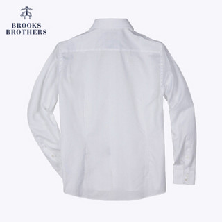 Brooks Brothers/布克兄弟男士奢品埃及制造纯棉修身长袖衬衫 B123-白色 17/H/4