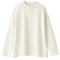 無印良品 MUJI 無印良品 女式 双面 圆领毛衣 米白色 S