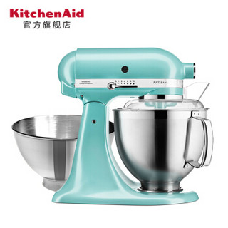 kitchenaid厨师机 进口凯膳怡165多功能ka和面机料理机5QT家用电器 水光蓝