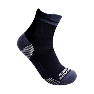 MSGD运动袜子男子跑步底部加厚高帮训练袜 黑灰科技配色 均码(单双价格)