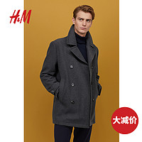 H&M HM0634825 男士双排扣羊毛大衣