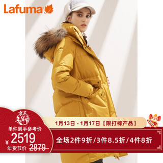 LAFUMA乐飞叶自发热加厚保暖中长款鹅绒羽绒服女 橙色Y2 38(165/84A)