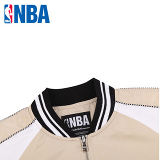 NBA潮流服饰 森林狼队 春秋季女款休闲夹克时尚外套 MK0519AA 米黄色 S