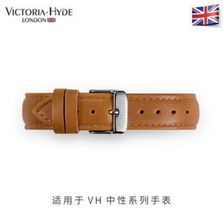 VICTORIA HYDE手表配件真皮手表皮带vh男女款牛皮表带中性系列表带 中性灰