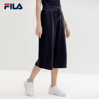 1FILA 斐乐官方 女子七分裤 2019夏季新品 针织中长运动裤女裤 传奇蓝-NV 165/66A/M