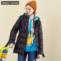 Meters bonwe 美特斯邦威 738667 女士连帽羽绒服
