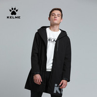 KELME/卡尔美秋季新款男士运动外套中长款连帽风衣36831040 黑色 XXXL/190