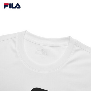 FILA 斐乐官方 男子短袖T恤 2019夏季新品肤时尚LOGO撞色短T男 标准白-WT 175/96A(L)