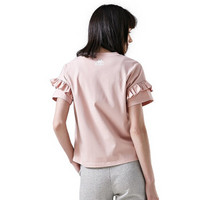 Kappa卡帕 女款运动短袖休闲T恤夏季半袖 |K0922TD71D 浅粉色-411 XL