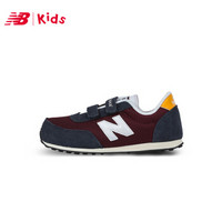 New Balance NB童鞋 410系列 中大童鞋儿童运动鞋复古鞋 KE410VBY/酒红色/深灰色 28.5码/17cm