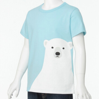 无印良品 muji 孩童 棉印花t恤 北极熊 120cm