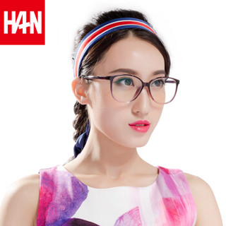 汉（HAN）复古超轻近视眼镜框男女款 眼镜架全框成品配眼镜大框潮眼镜 3102 渐变紫色 配1.67非球面防蓝光镜片(400-1000度)