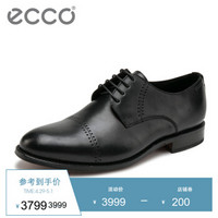 ECCO爱步 现代男士正装皮鞋 盖茨堡 660204 黑色01001 43