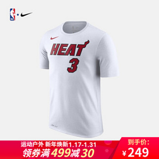 NBA-Nike 热火队 韦德 3号 男子短袖 T恤 图片色 L