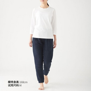 无印良品 MUJI 女式 长毛抓绒 裤子 深海军蓝 L