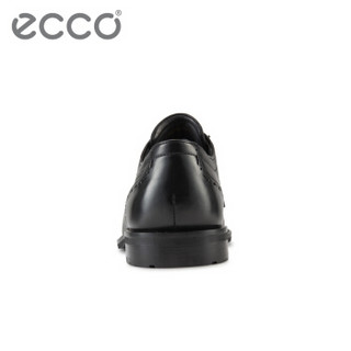 ECCO爱步 商务正装尖头系带皮鞋 时尚简约柔软舒适男鞋 菲罗 620684 黑色01001 43