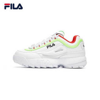 FILA x ROY WANG 斐乐官方 生日联名限量款男复古老爹鞋 白色/爬山虎绿-GIRL 36