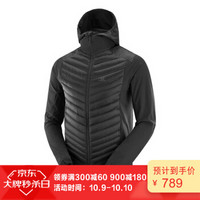 萨洛蒙（Salomon）男款羽绒服HALOES DOWN HYBRID HOOD W 黑色C10581 S