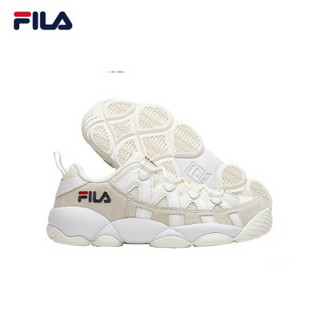 FILA 斐乐官方 SPAGHETTI LOW 篮球鞋女 秋季女子运动鞋休闲鞋经典BB鞋女鞋 奶白色-GD 36.5