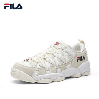 FILA 斐乐官方 SPAGHETTI LOW 篮球鞋女 秋季女子运动鞋休闲鞋经典BB鞋女鞋 奶白色-GD 36.5