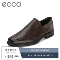 ECCO爱步男鞋商务正装鞋男套脚乐福鞋方头德比鞋 明斯620194 可可棕62019401482 43