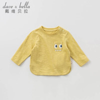 davebella戴维贝拉春季新品男童长袖T恤 婴幼童宝宝卡通套头上衣 DBW10369 黄色 100cm(4Y(建议身高90-100cm))