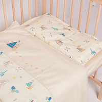 棉花堂婴儿床上用品纯棉被罩宝宝秋冬幼儿园儿童三件套床单枕头套 旅者部落 150*120cm
