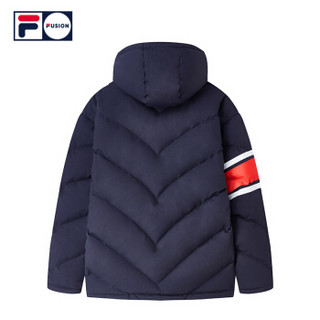 FILA（斐乐）FUSION系列男羽绒服（王源同款）2018冬季新品运动休闲连帽羽绒外套男 传奇蓝-RD 180/100A/XL