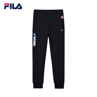 FILA（斐乐）男装2018 W系列 冬季新品肤透气撞色设计针织运动长裤男 传奇蓝-NV 180/88A/XL