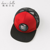 davebella戴维贝拉夏季新款儿童帽子 男女宝宝鸭舌帽中大童棒球帽 红色 davebella THREE(52)(可调节帽围