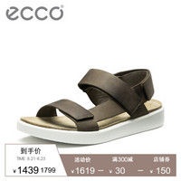 ECCO爱步鞋子男2019夏季新款潮鞋沙滩鞋皮凉鞋 酷型271814 灰褐色27181402543 43