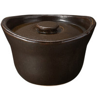 无印良品 MUJI 陶土饭锅 3杯米（0.54升） 锅巴茶色 约直径22×高15cm 容量540ml 外口径22