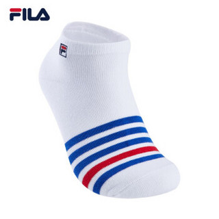 FILA 斐乐官方White Line 男士低腰袜 2019秋季新款运动休闲袜子男袜 标准白A-WT XS