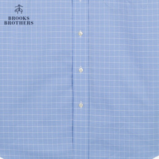 Brooks Brothers/布克兄弟免烫格子短袖牛津衬衫1000045976 59-4000浅蓝色 18